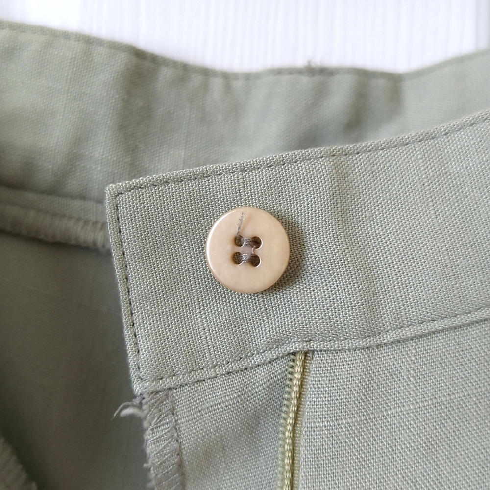 Sag Harbor 90's Vintage Preppy Pleated High Waisted Wide Leg Shorts Light Sage - Picture 5 of 11
